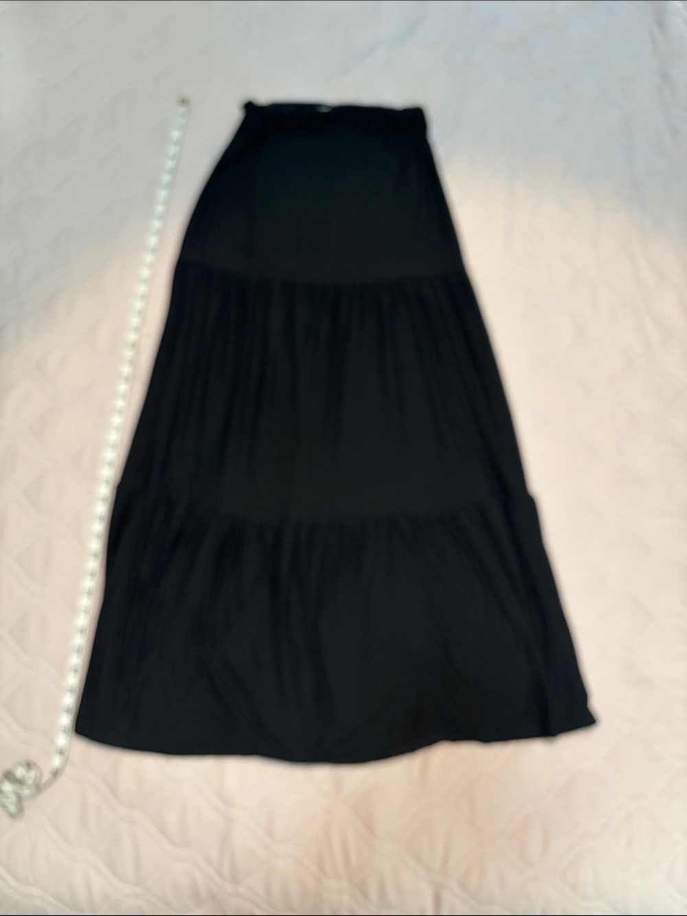 Derek Heart Black Tiered Maxi Skirt with Elastic Waist